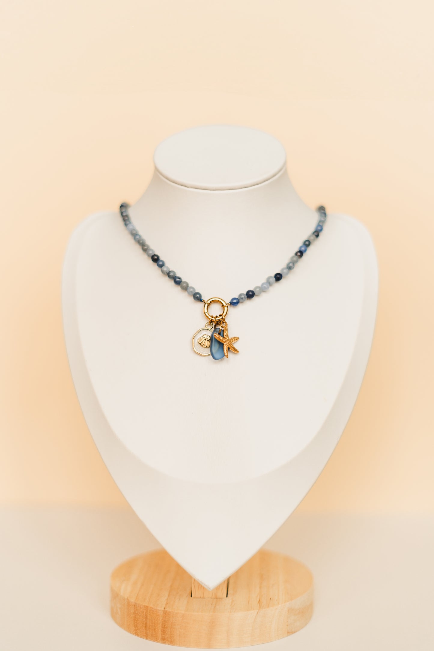 Charley | Waterproof Beaded Carabiner Charm Necklace