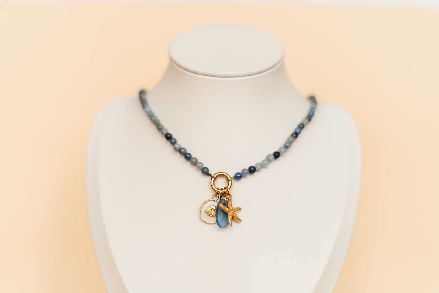 Charley | Waterproof Beaded Carabiner Charm Necklace