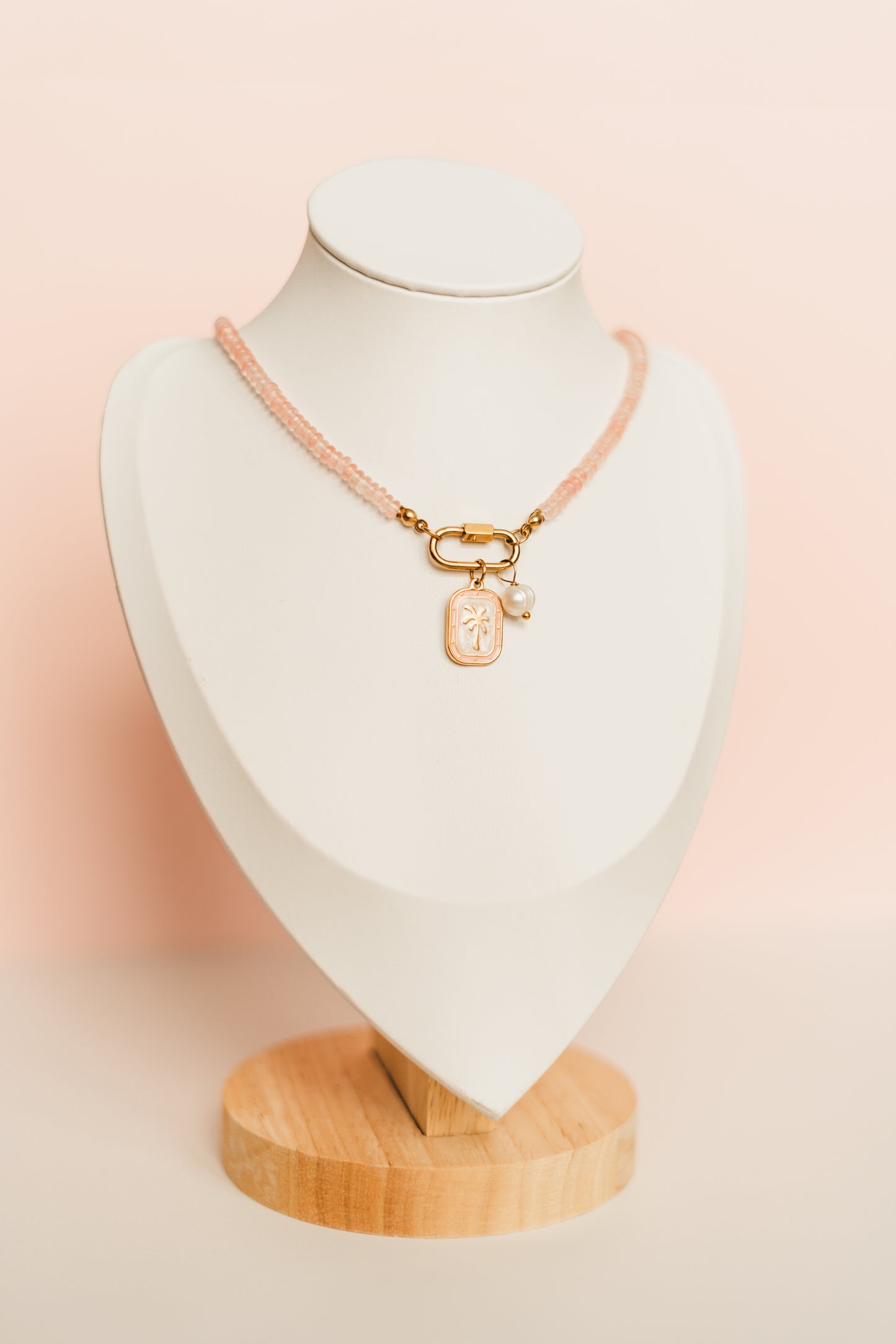 Lucy | Waterproof Beaded Carabiner Charm Necklace
