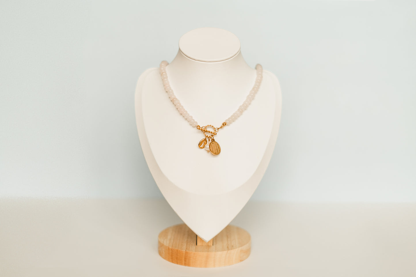 Georgia | Waterproof Beaded Carabiner Charm Necklace