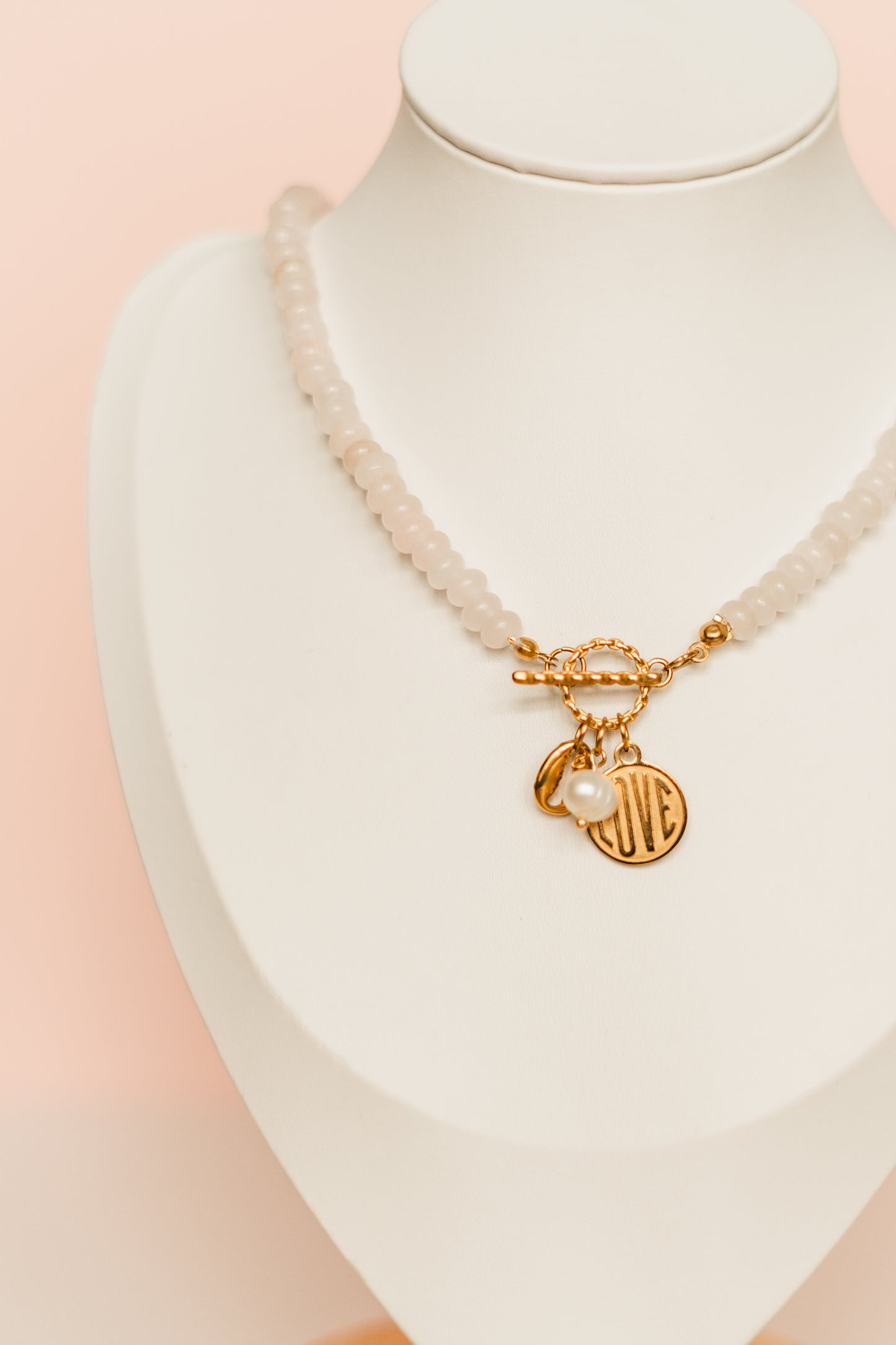 Georgia | Waterproof Beaded Carabiner Charm Necklace