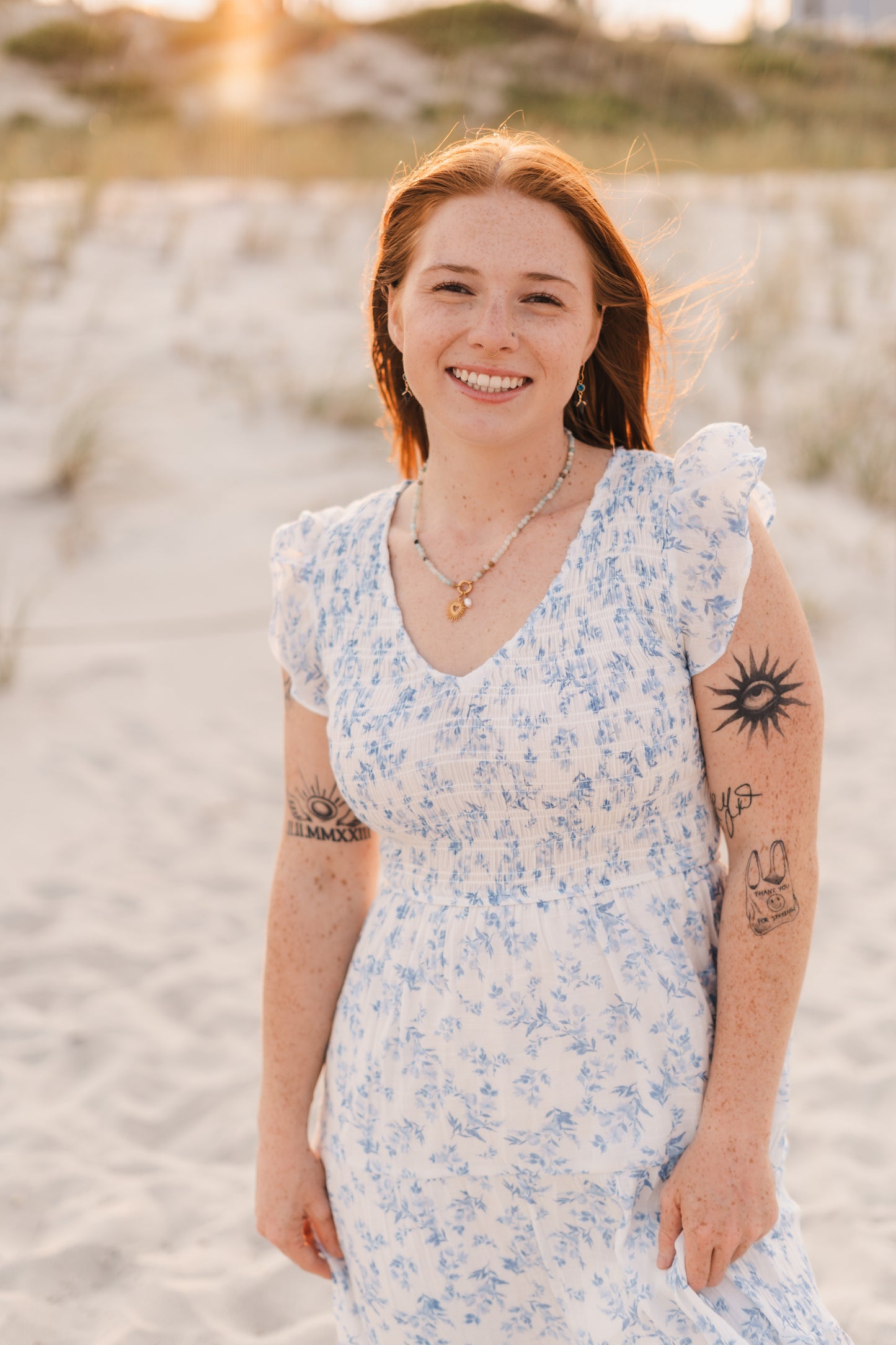 Savannah | Waterproof Beaded Carabiner Charm Necklace
