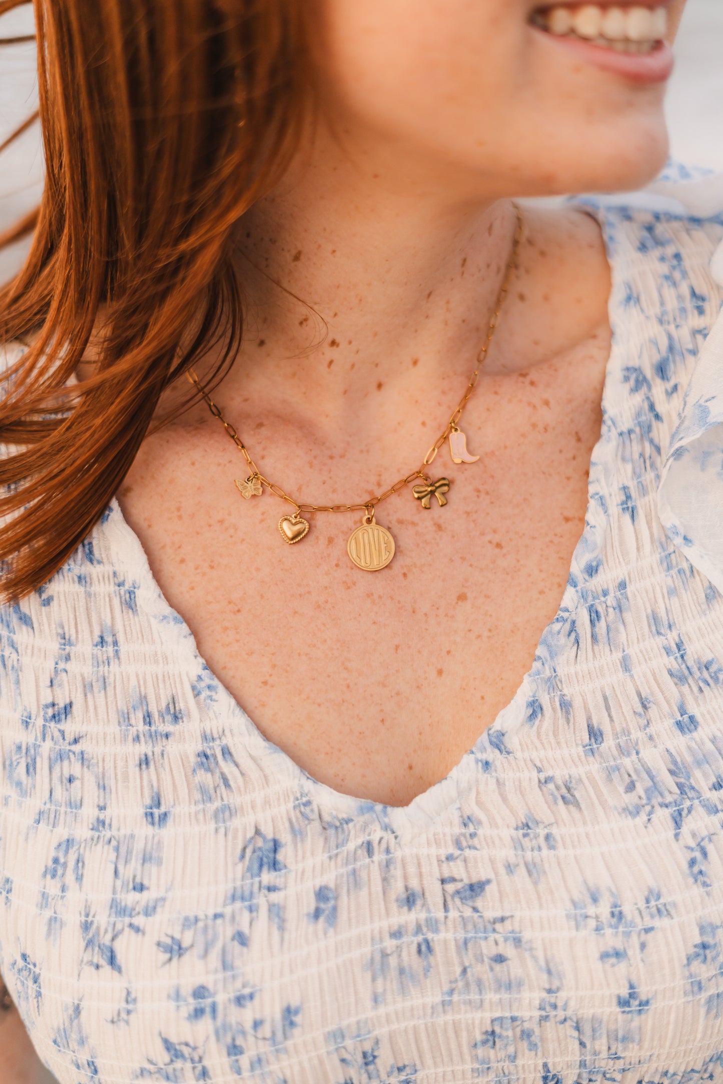 Dolly | Waterproof Coastal Cowgirl Charm Necklace
