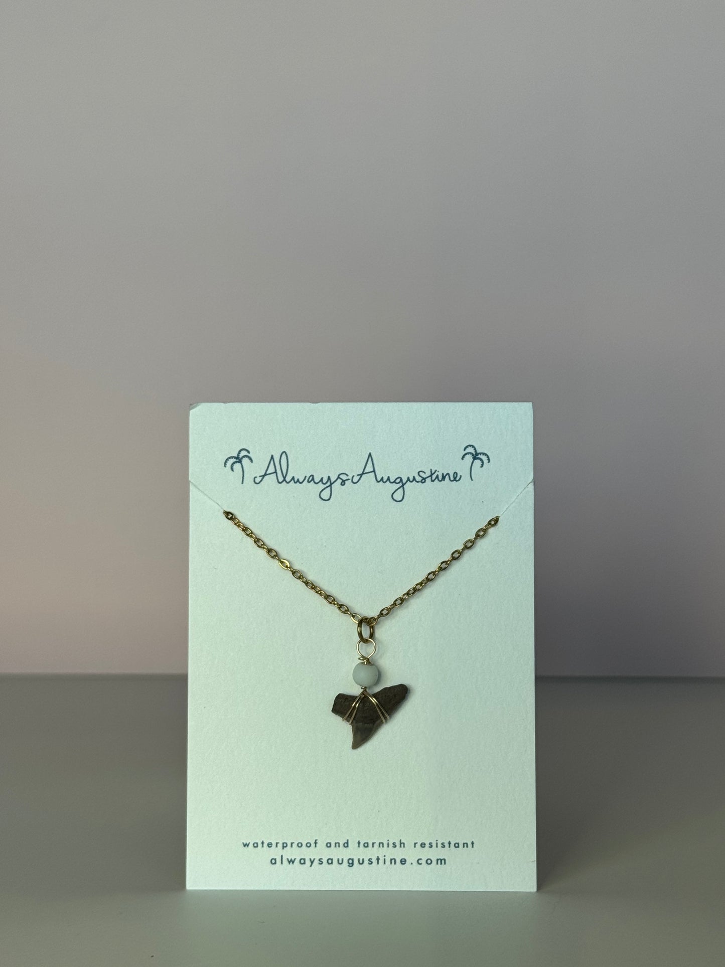 Shark Tooth White Bead Necklace