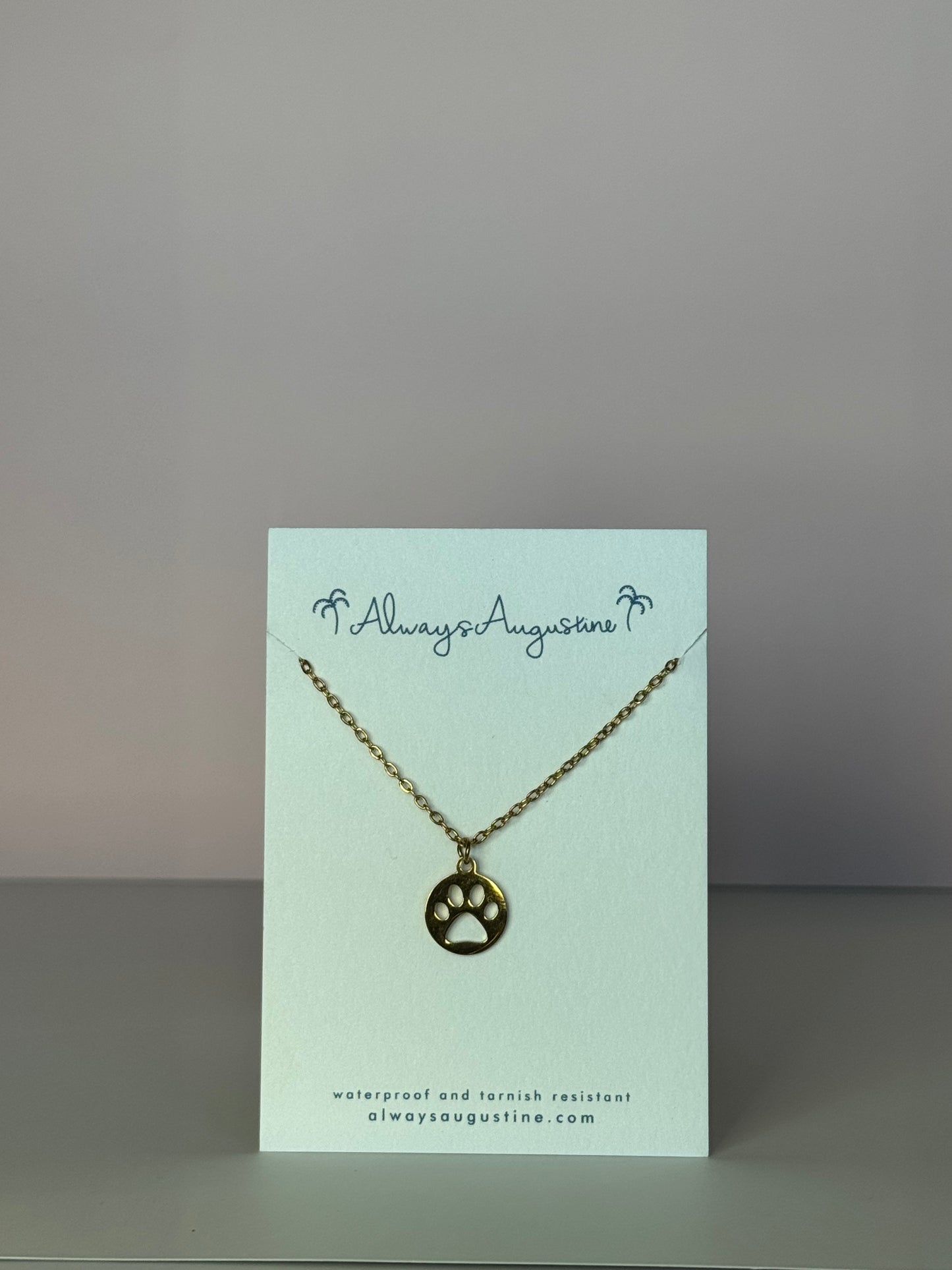 Paw Print Outline Necklace