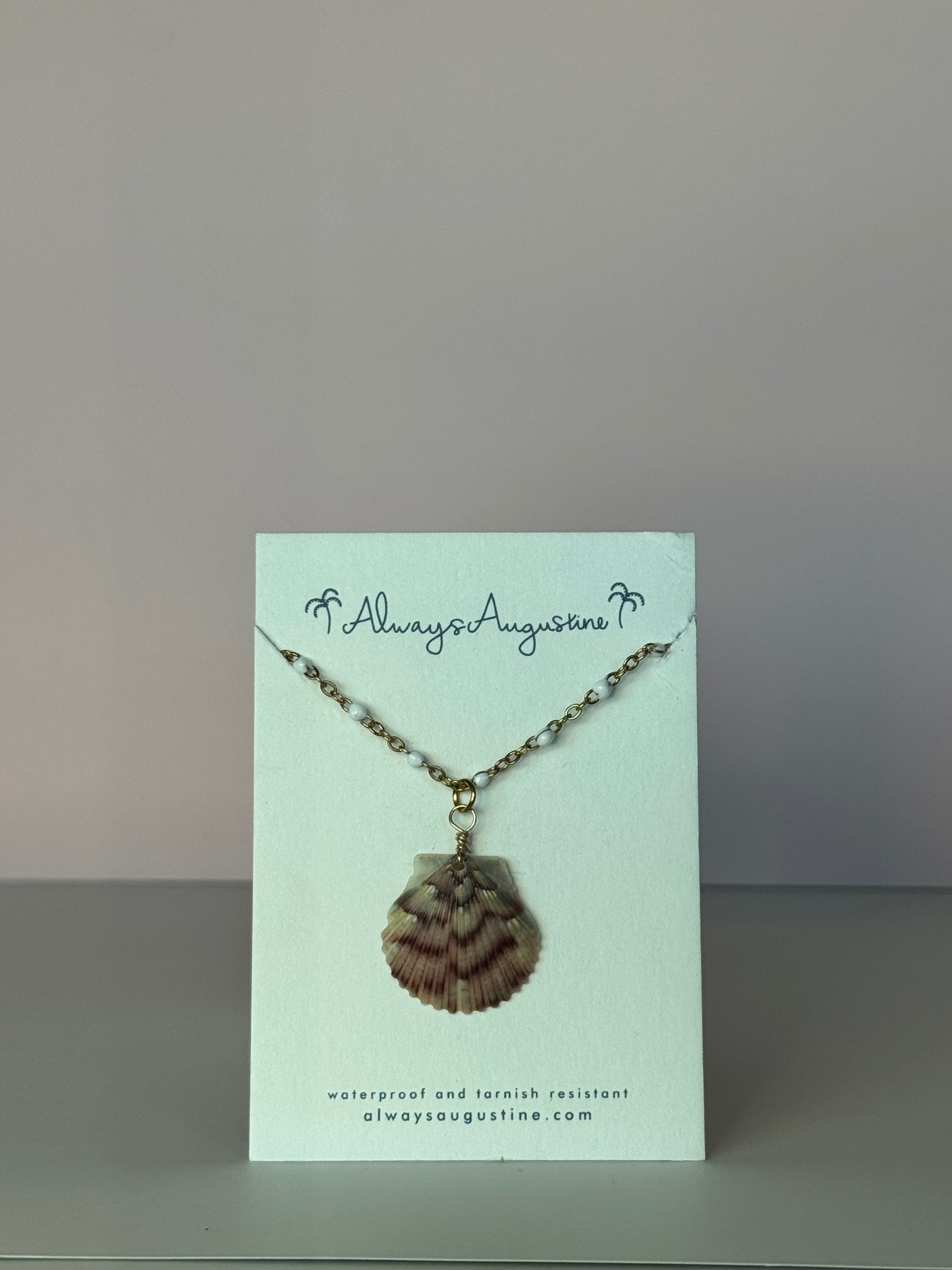 White Enamel Shell Necklace