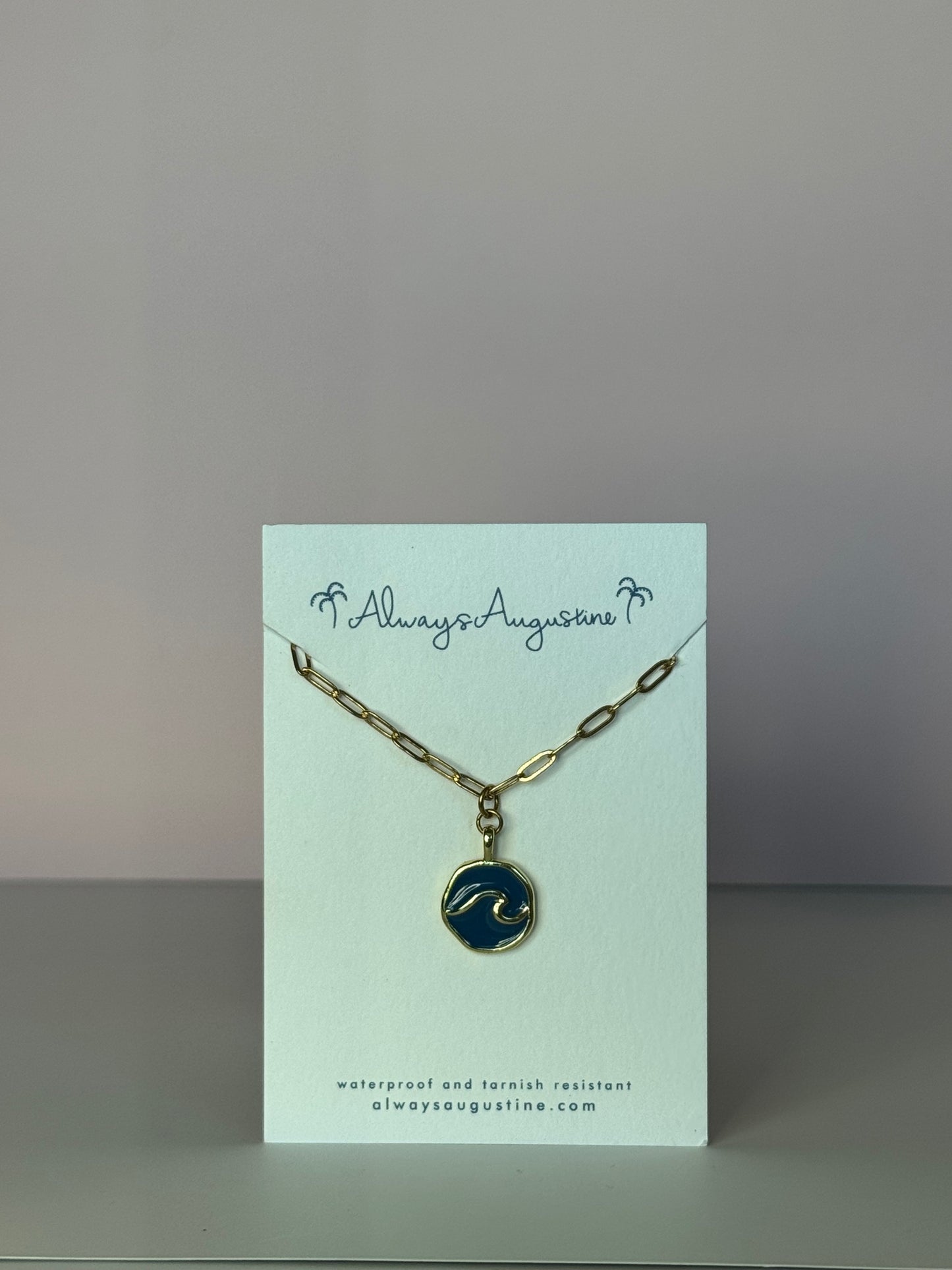 Blue Wave Pendant Necklace