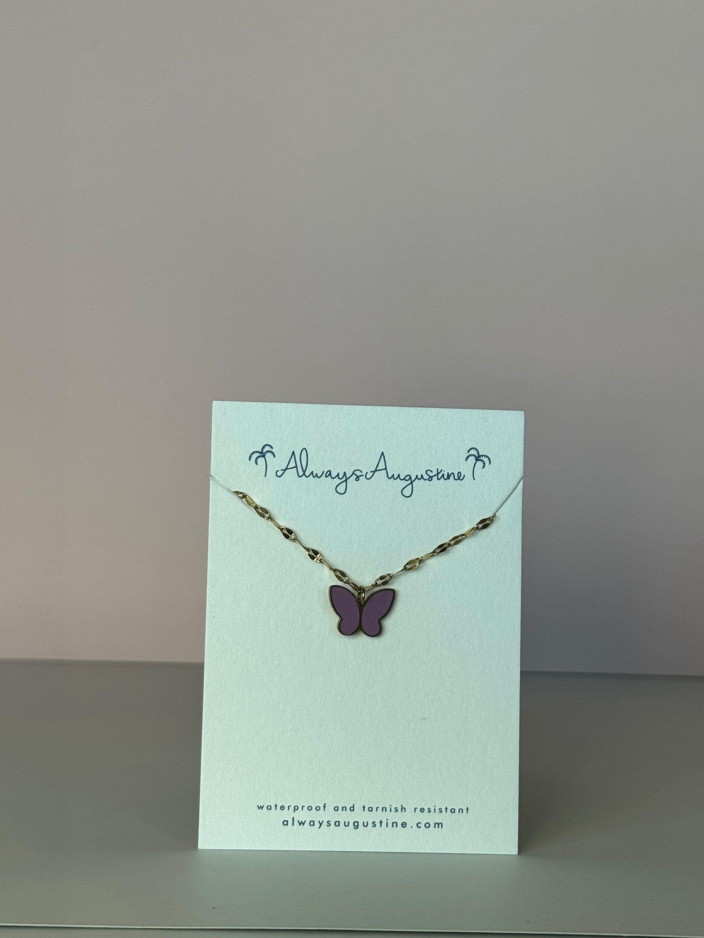 Purple Butterfly Necklace