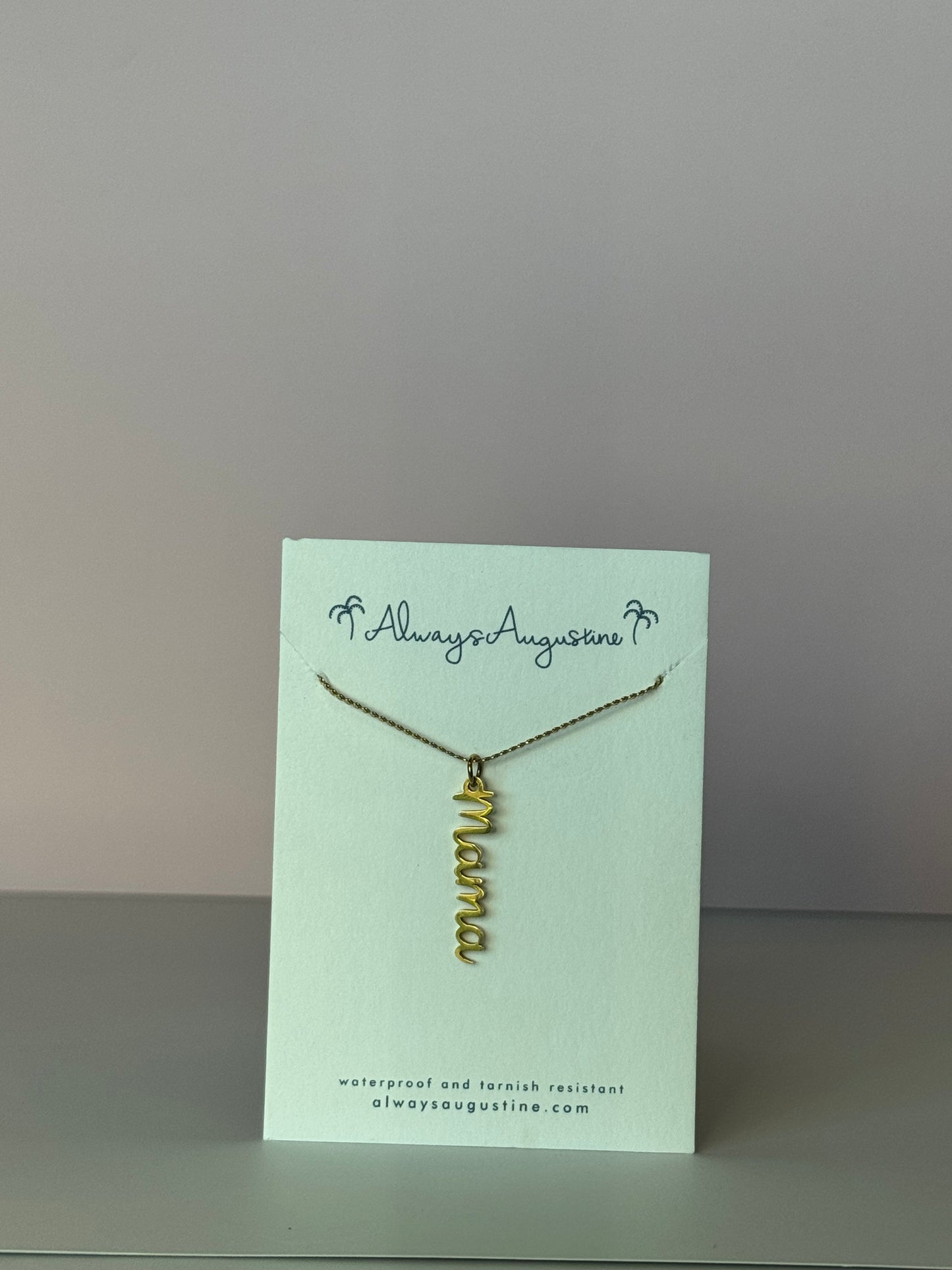 Mama Script Necklace