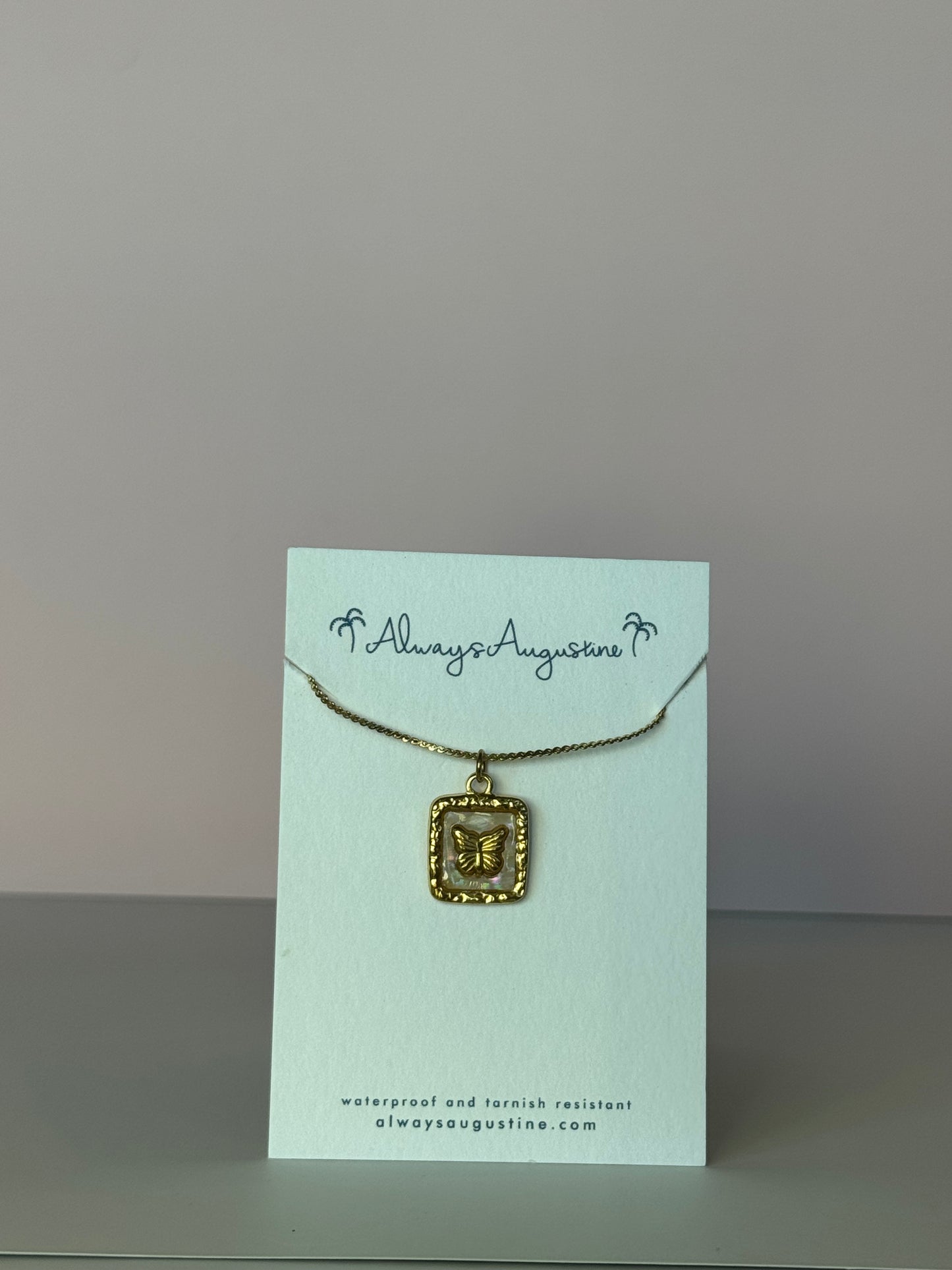 Mother of Pearl Butterfly Necklace