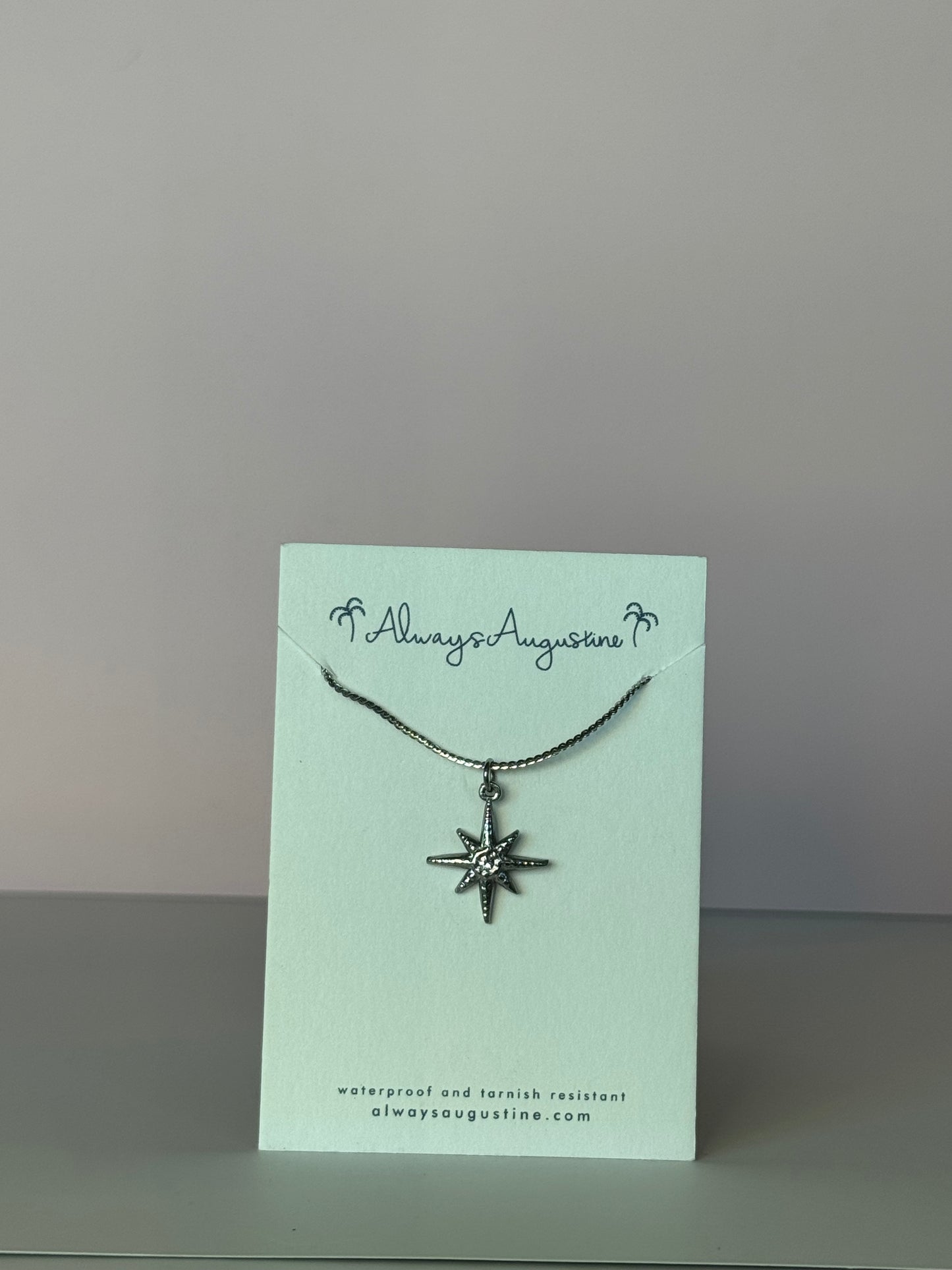 Silver Compass Necklace