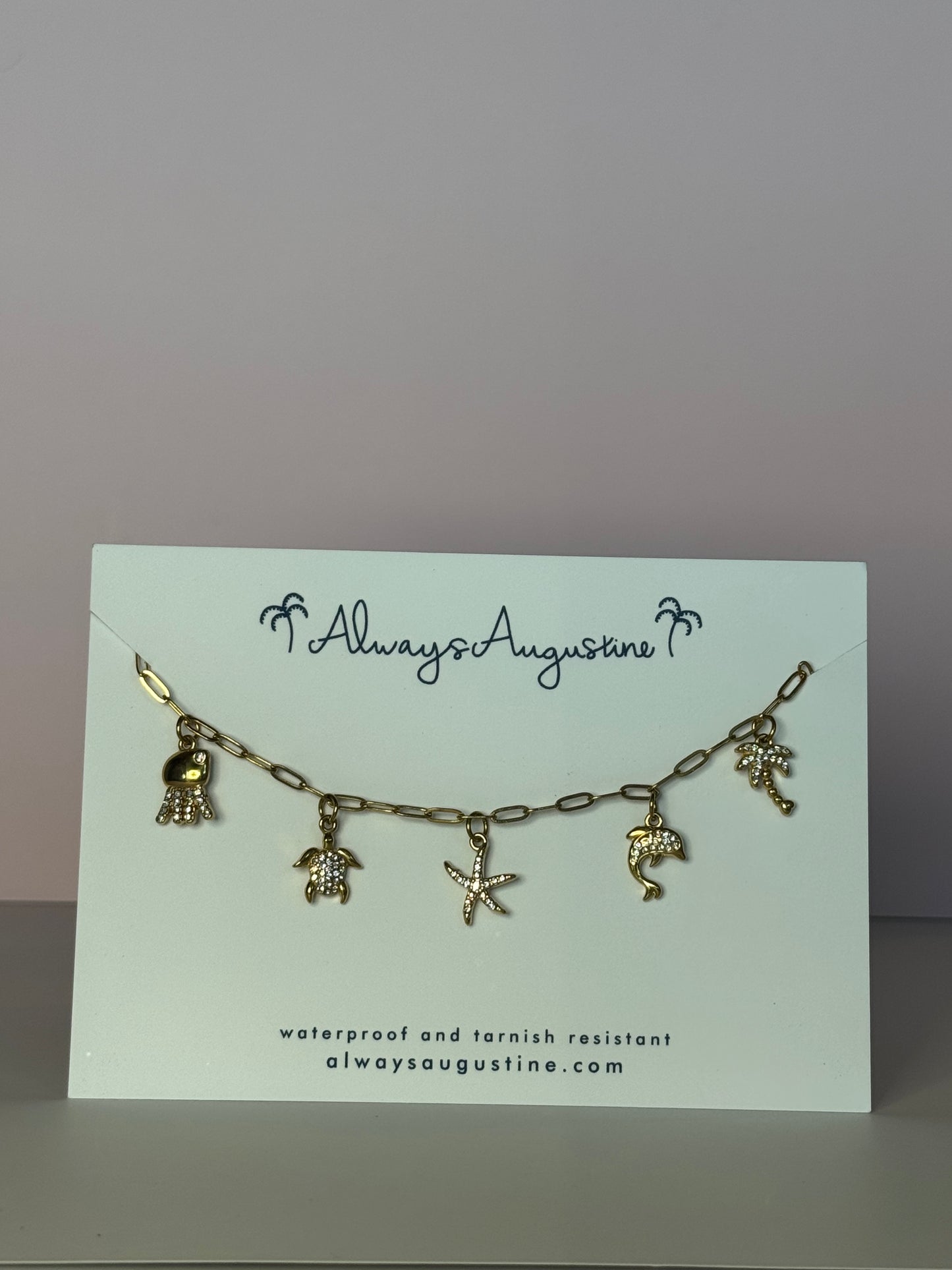 Pave Sea Life Premade Charm Necklace