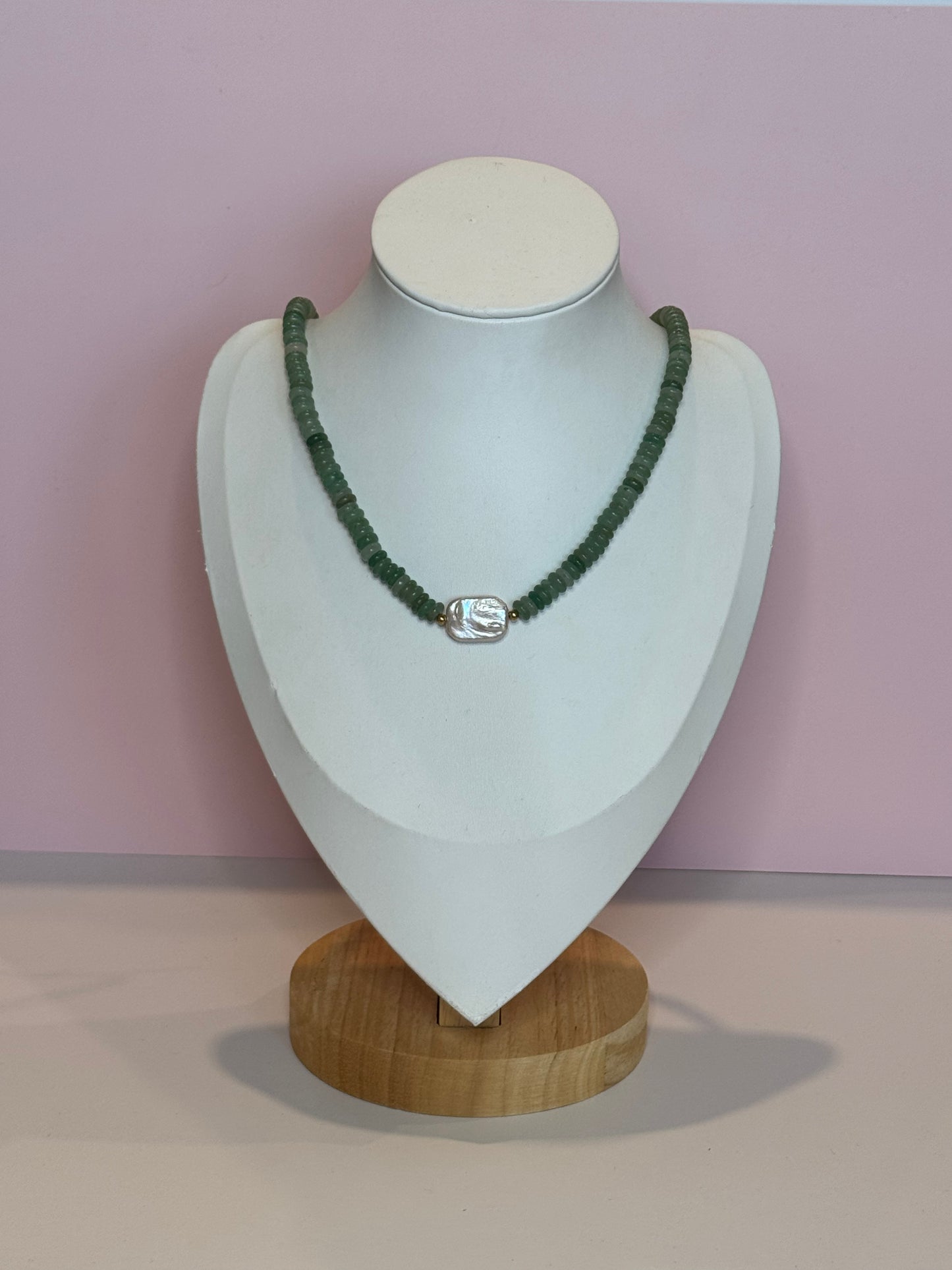 Green Aventurine Freshwater Pearl Necklace