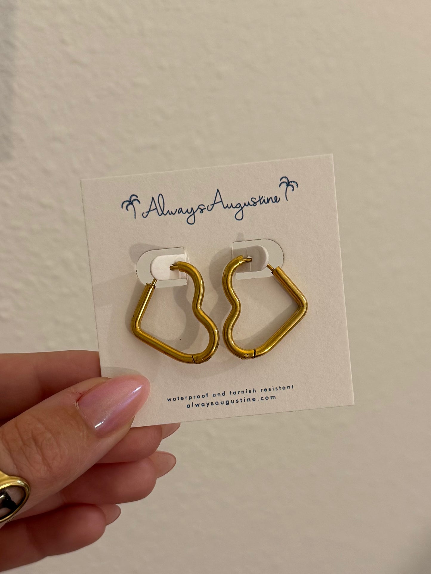 Heart Huggie Hoops