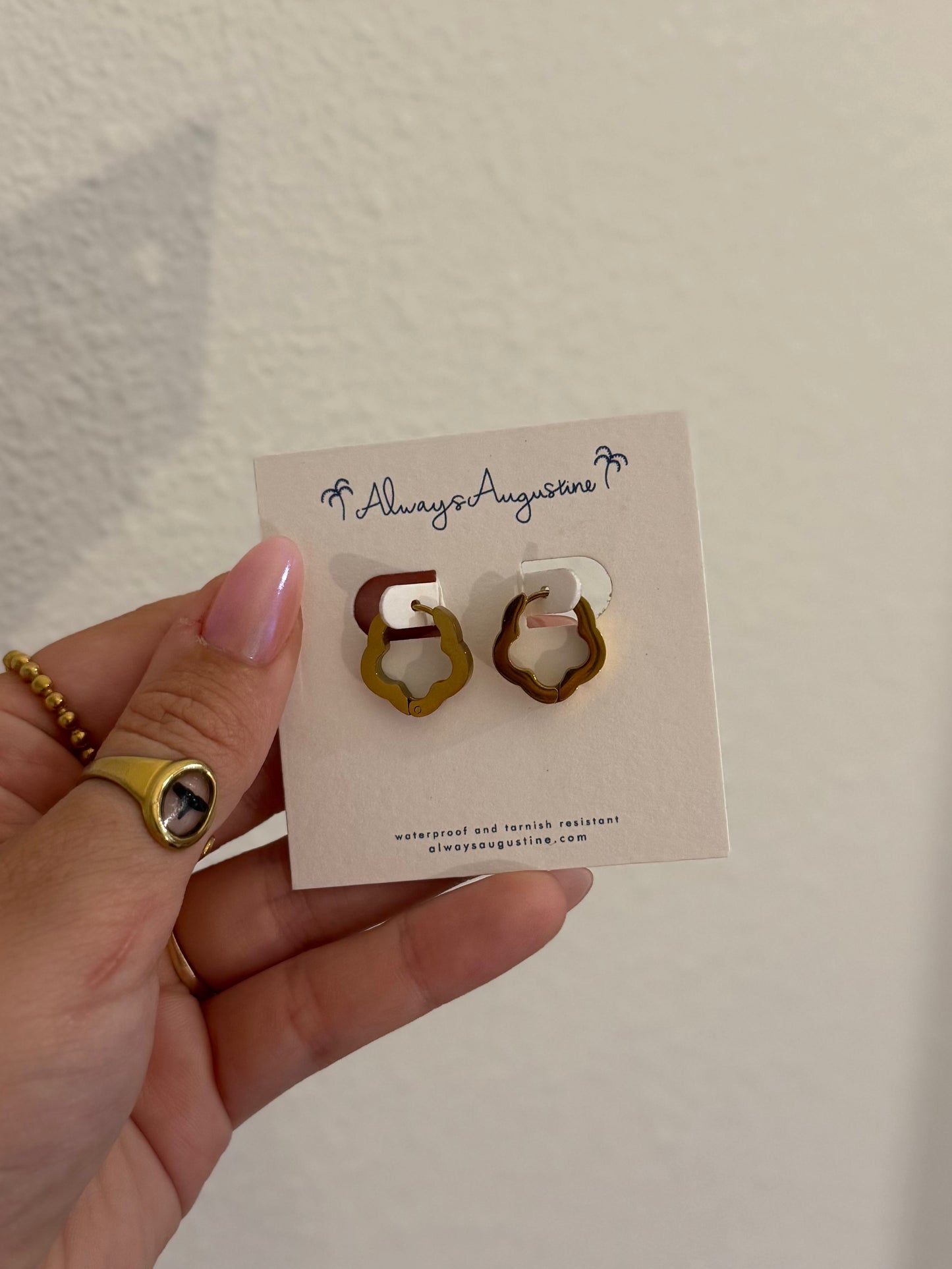 Flower Huggie Hoops