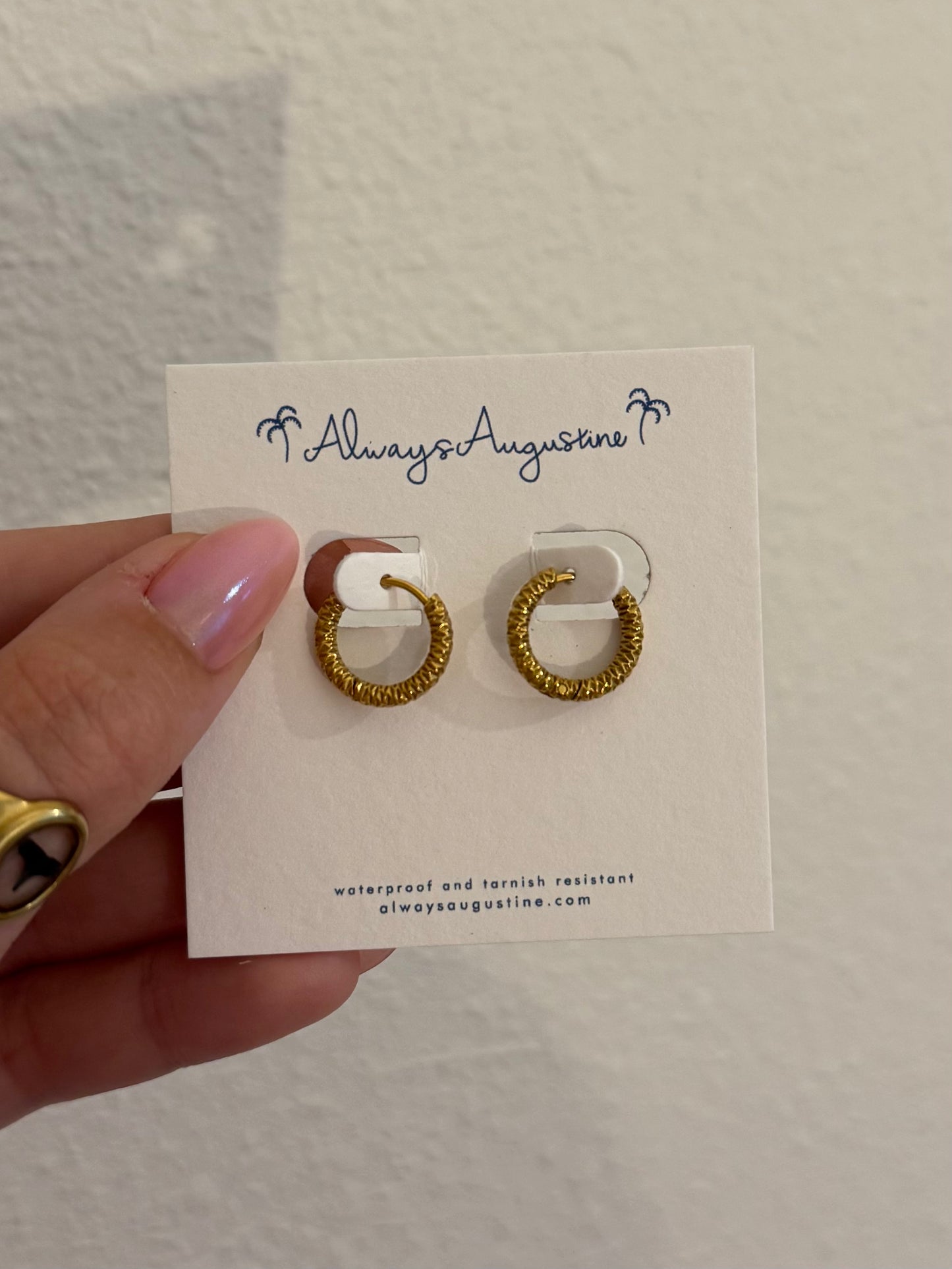 Textured Huggie Hoops