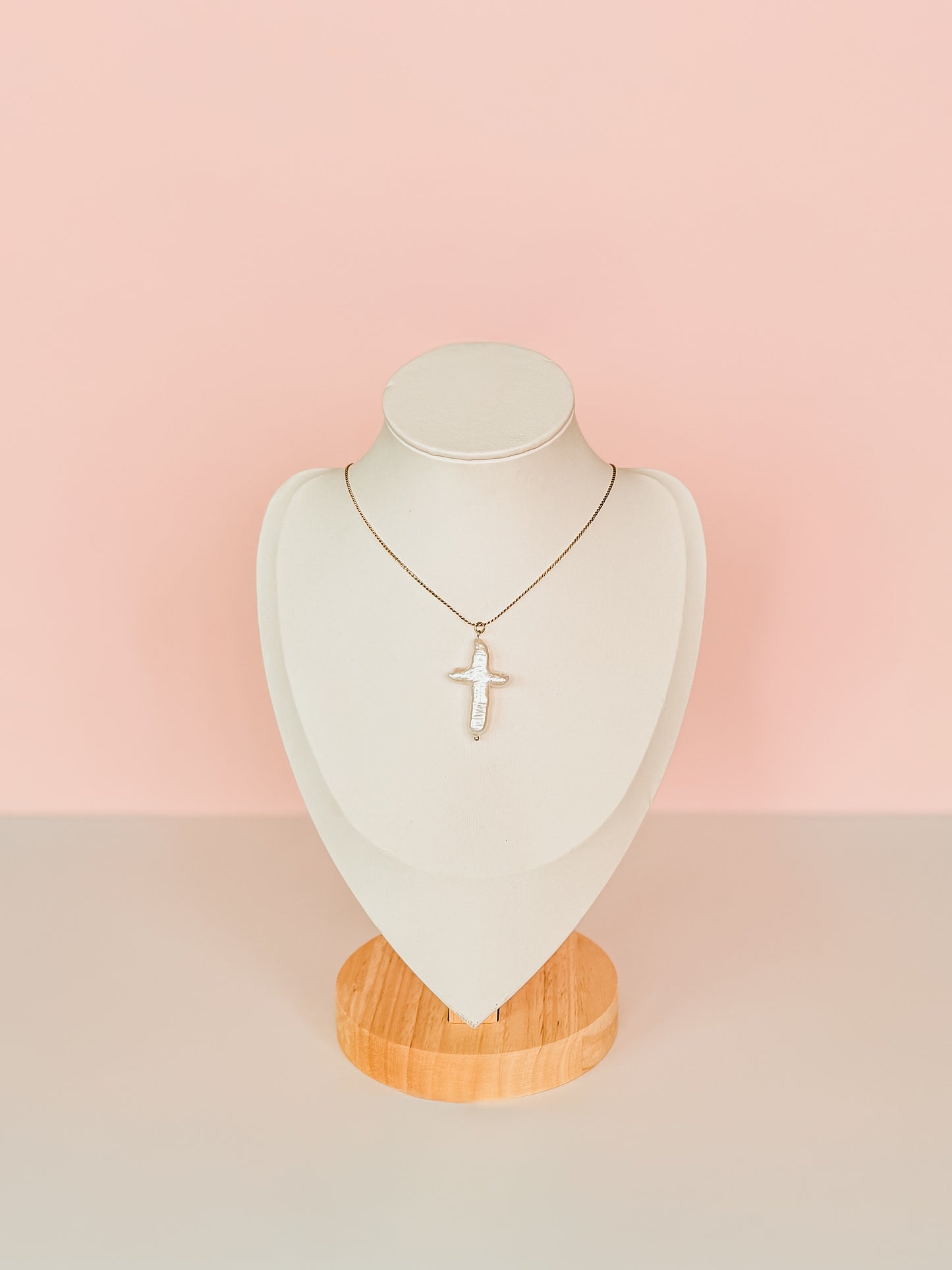 Ruthie | Waterproof Pearl Cross Necklace