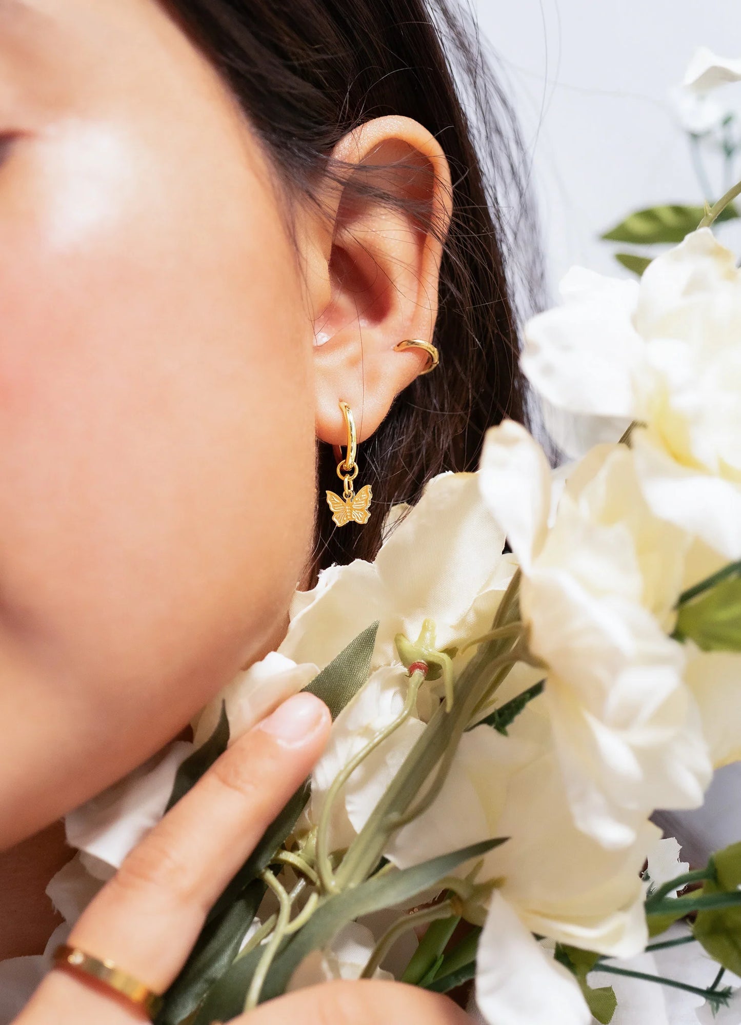 Lara | Waterproof Butterfly Huggie Hoop Earrings
