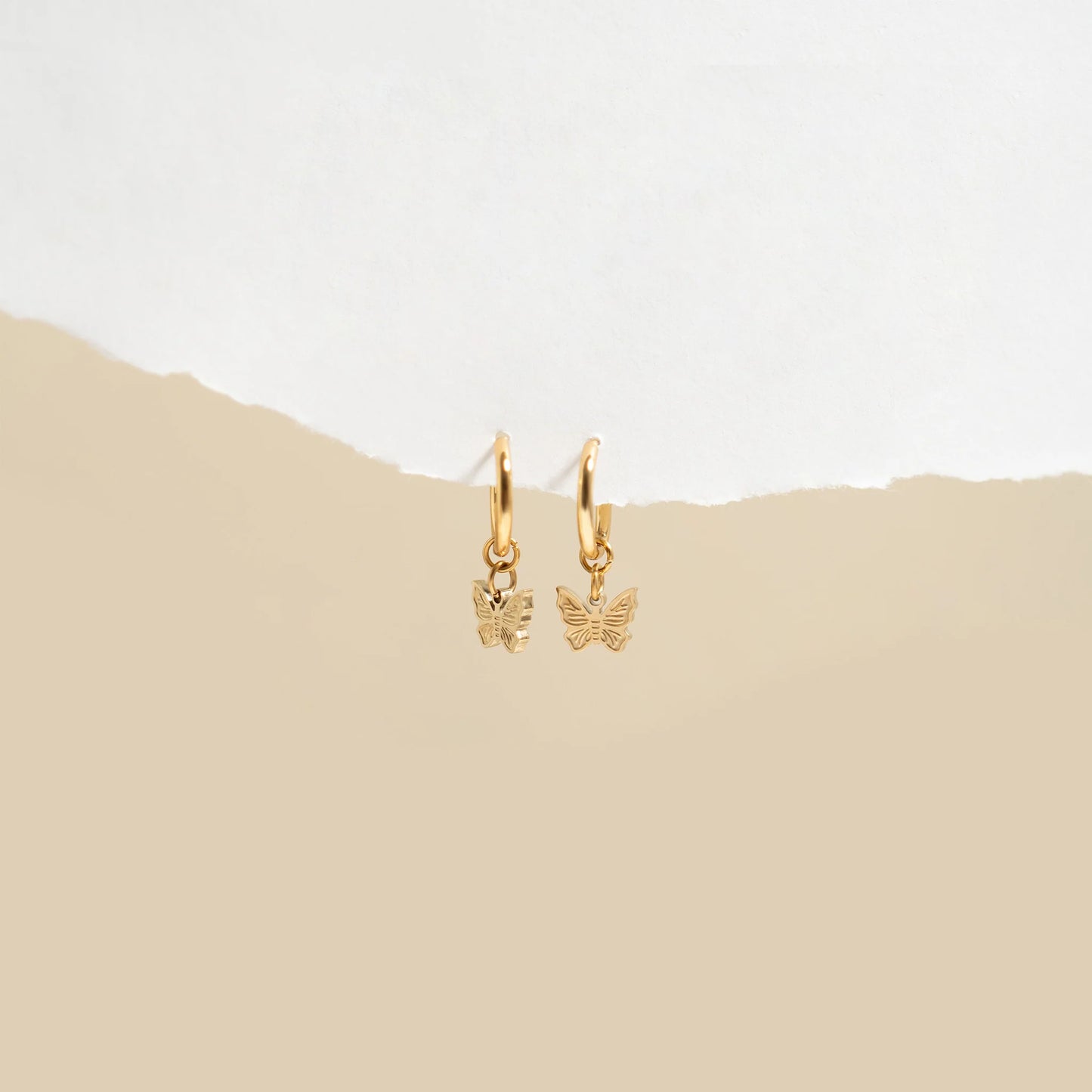 Lara | Waterproof Butterfly Huggie Hoop Earrings