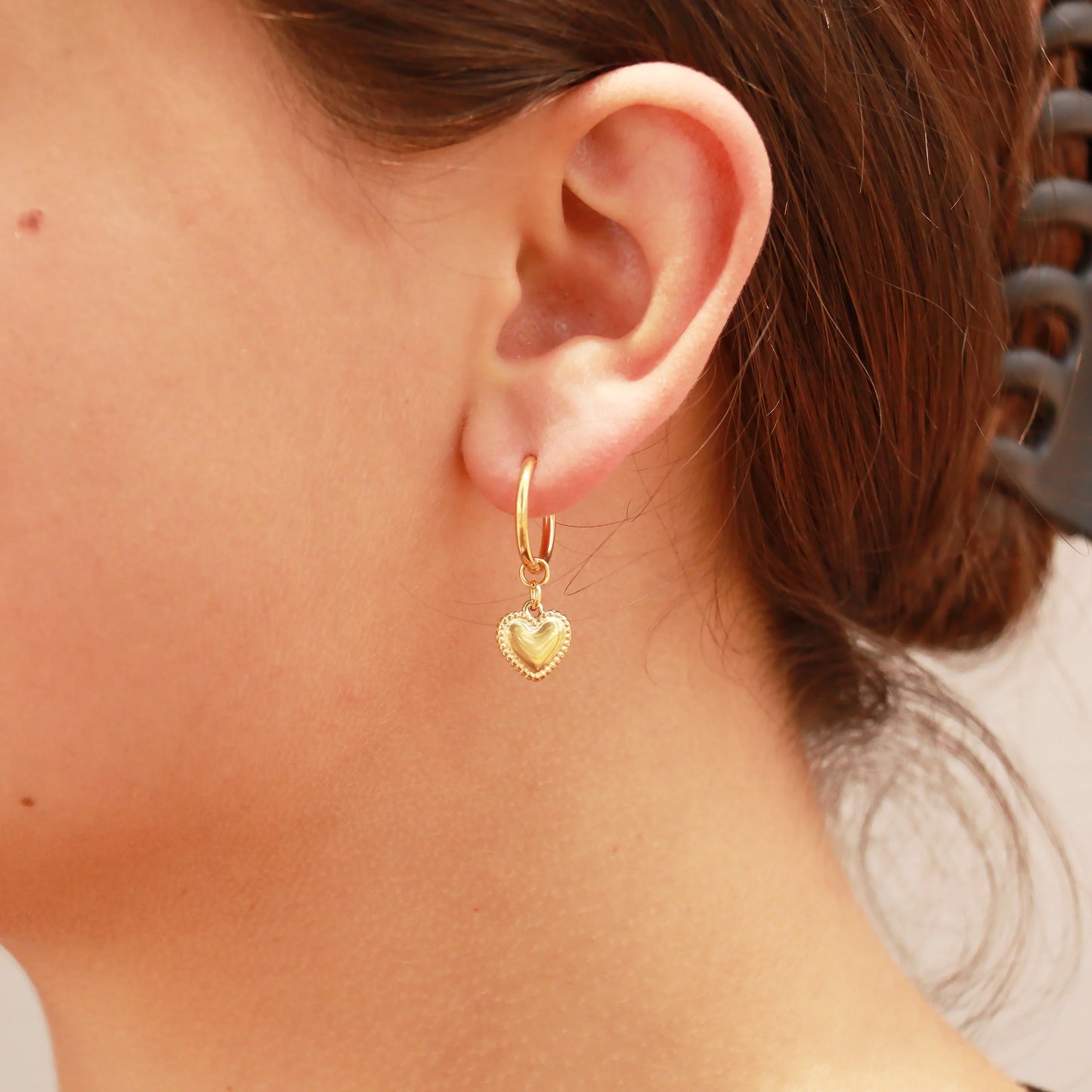 Hallie | Waterproof Heart Huggie Hoop Earrings