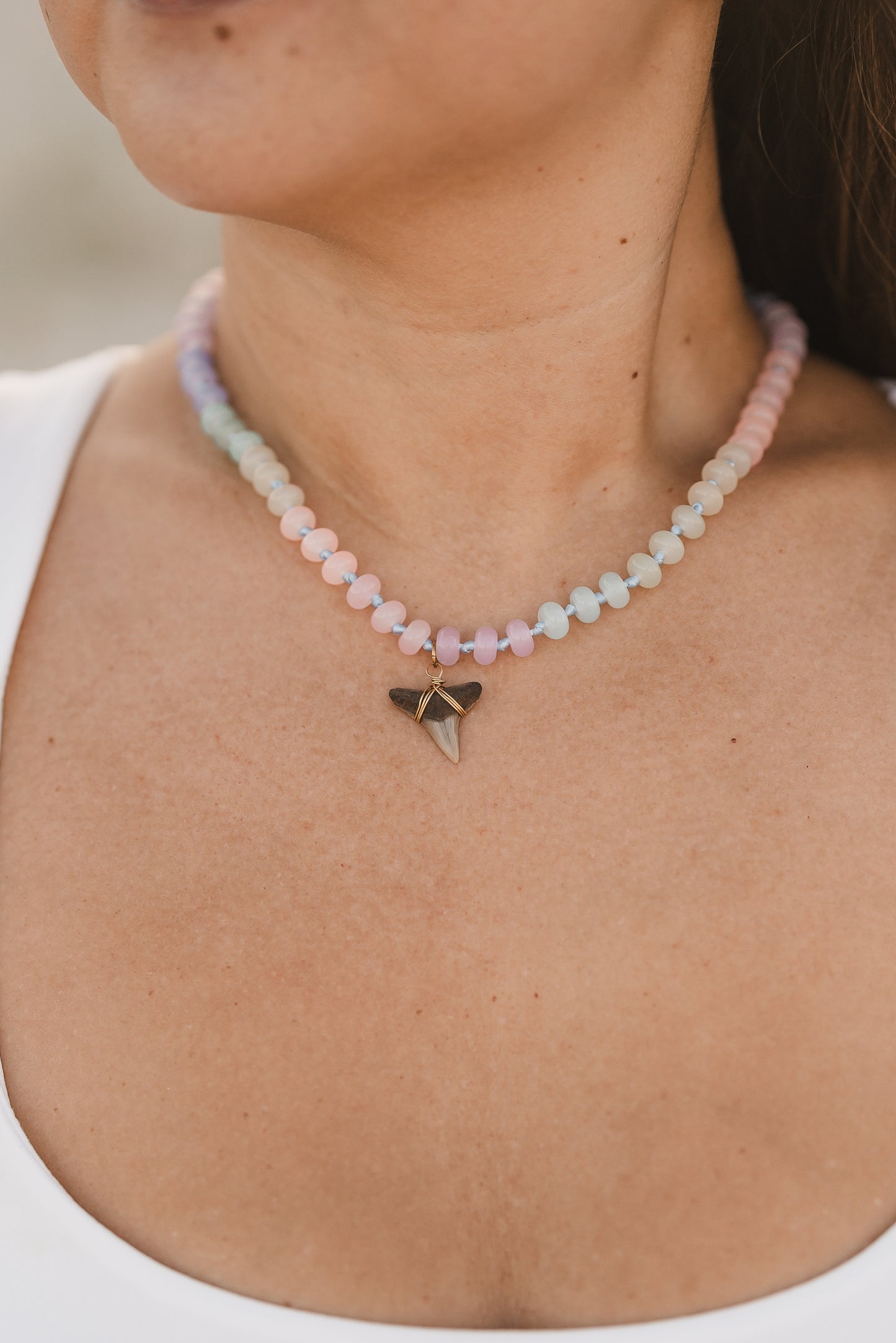 Auggie | Beaded Shark Tooth Necklace