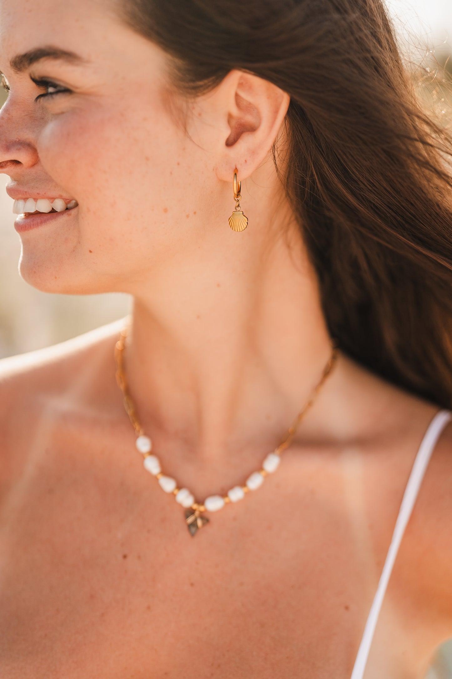 Camilla | Waterproof Shark Tooth Pearl Necklace