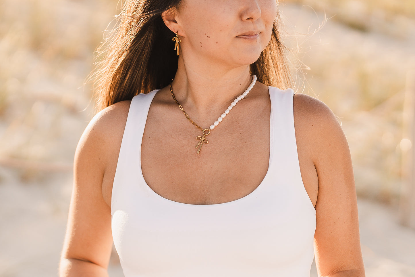Ava | Waterproof Bow Dangle Earrings