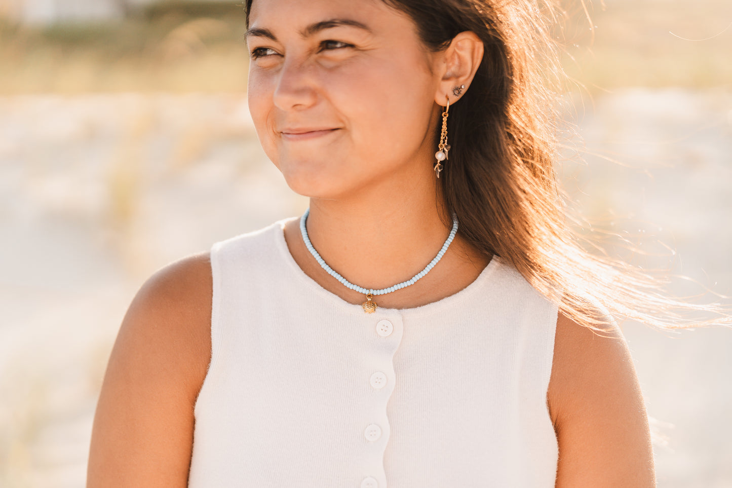 Olivia | Beaded Turtle Necklace