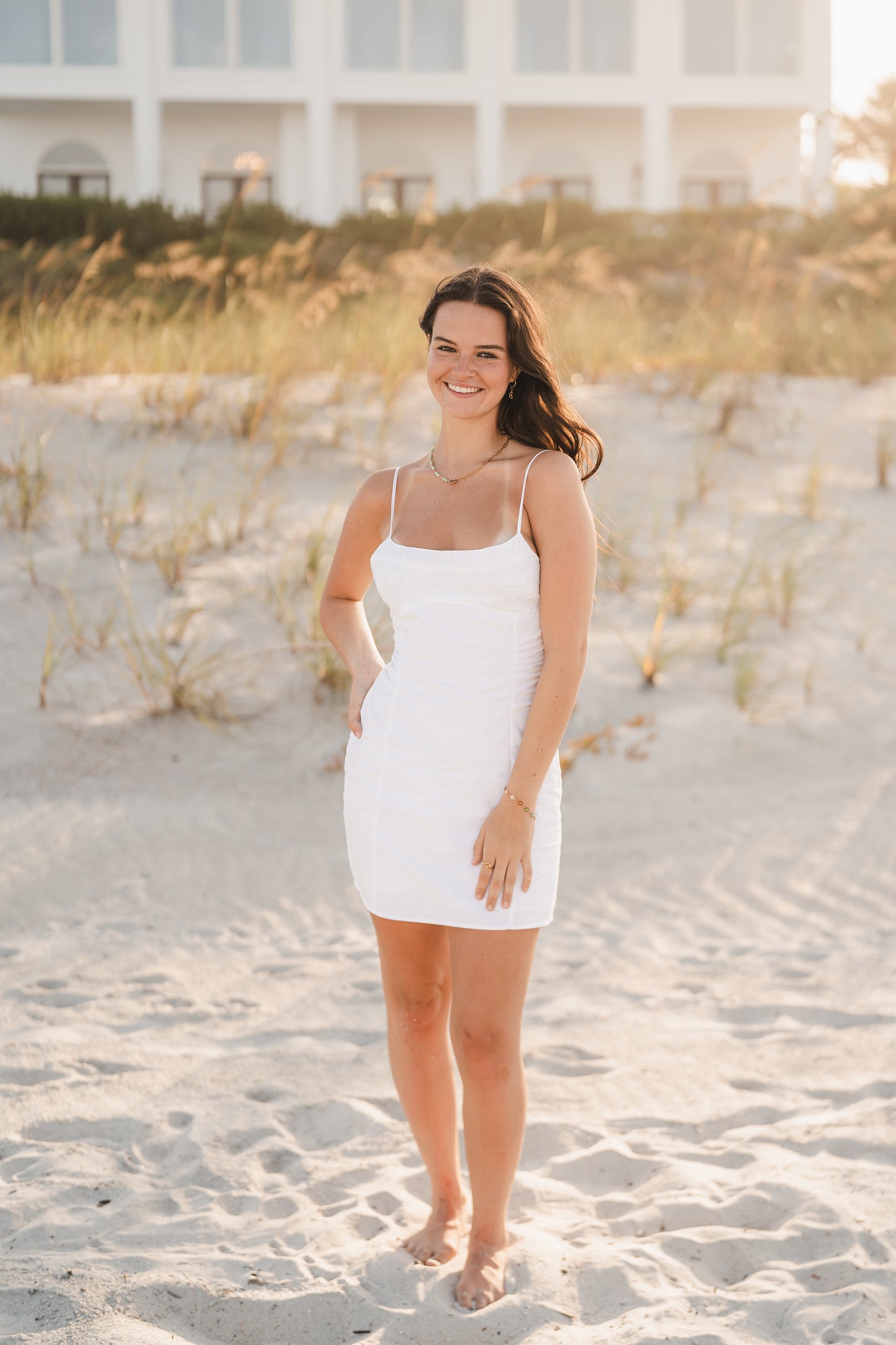 Renee | Waterproof Beaded Shark Tooth Split Chain Necklace