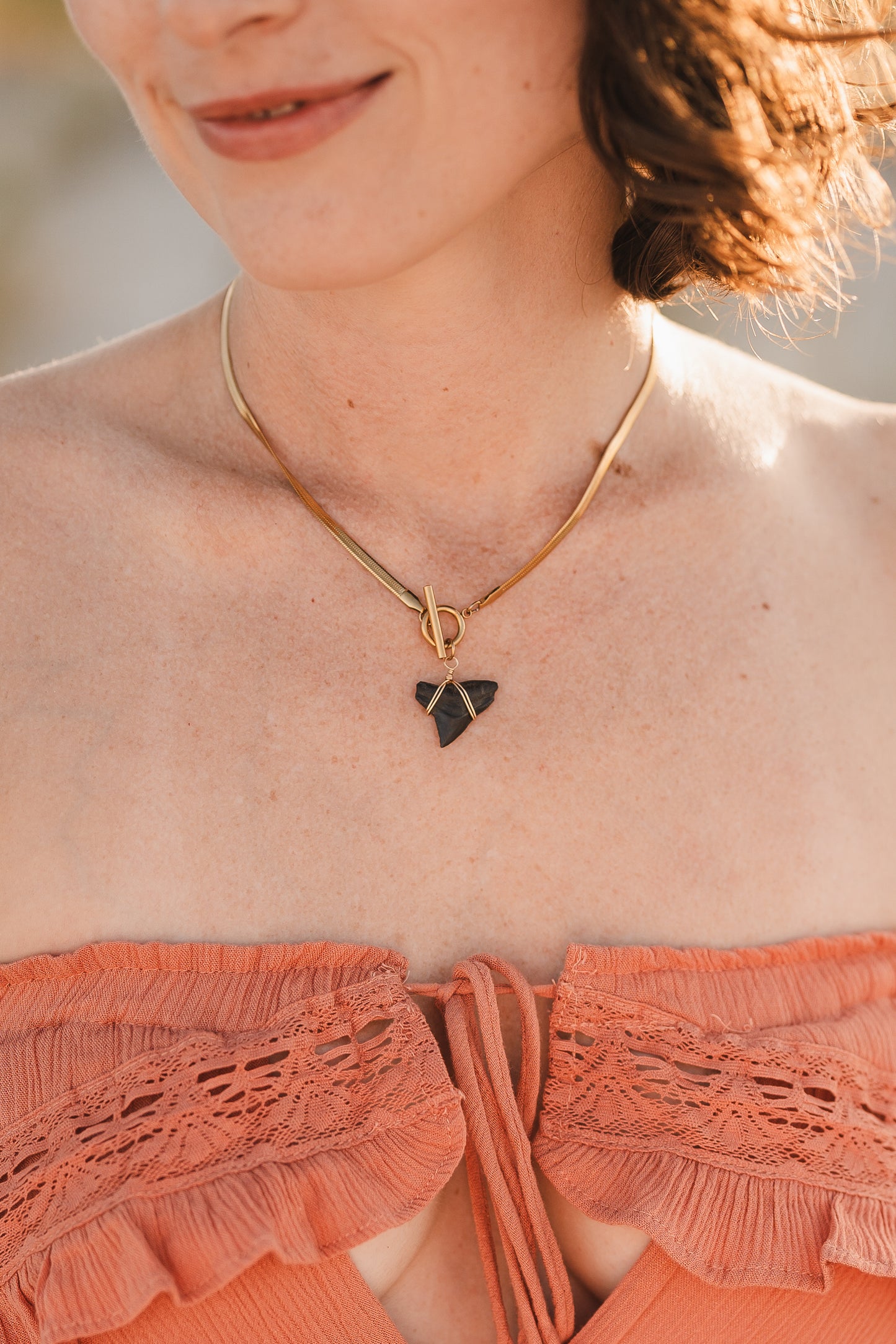 Selena | Herringbone Shark Tooth Necklace