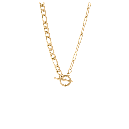 Create Your Own Paperclip/Figaro Split Chain Charm Necklace - Waterproof