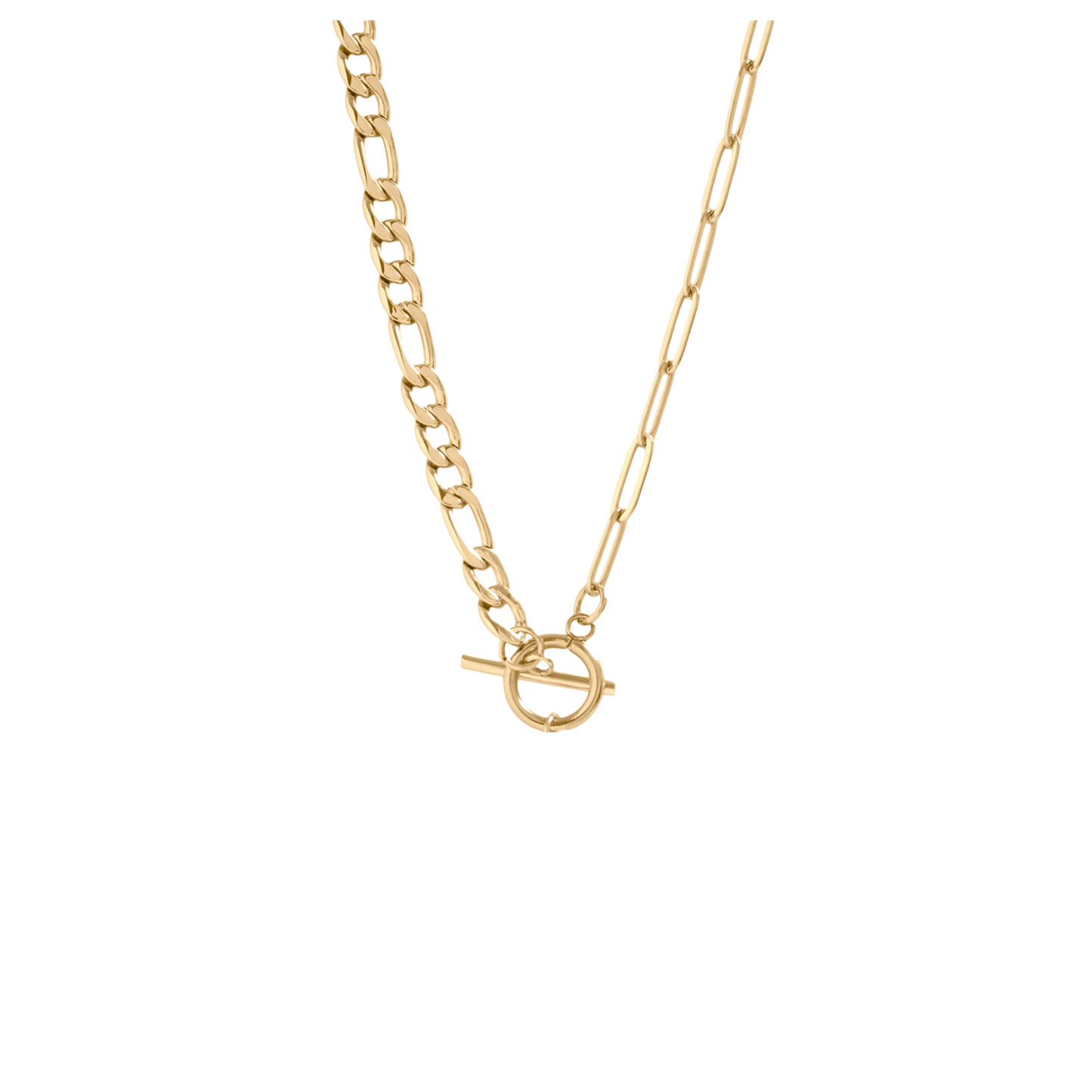 Create Your Own Paperclip/Figaro Split Chain Charm Necklace - Waterproof
