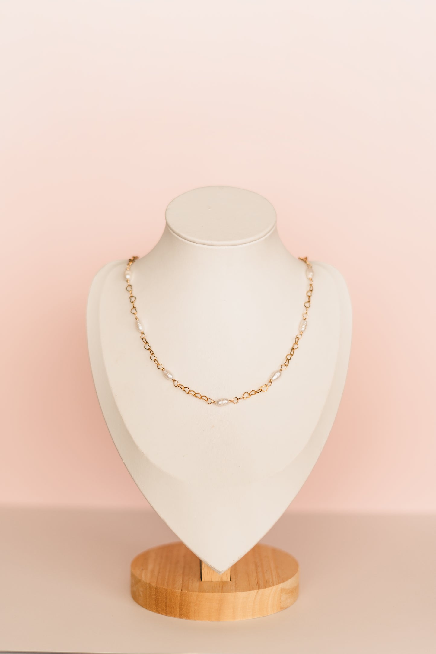 Cecilia - Freshwater Pearl Heart Necklace - Always Augustine Birthday Collection