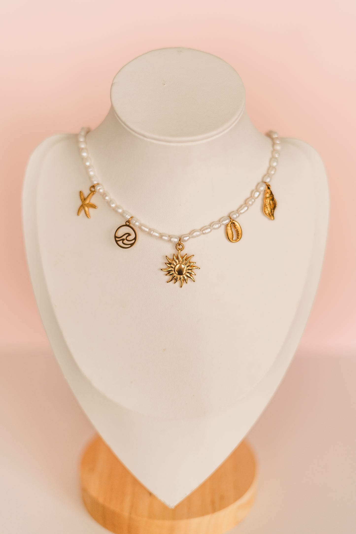 Ophelia - Freshwater Pearl Charm Necklace - Always Augustine Birthday Collection