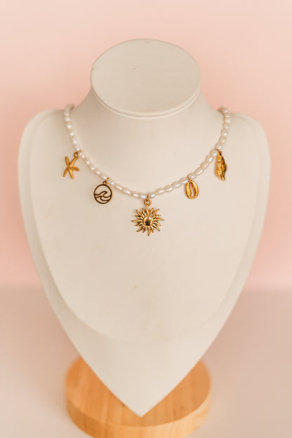 Ophelia - Freshwater Pearl Charm Necklace - Always Augustine Birthday Collection