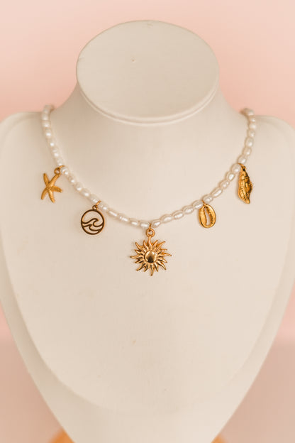 Ophelia - Freshwater Pearl Charm Necklace - Always Augustine Birthday Collection