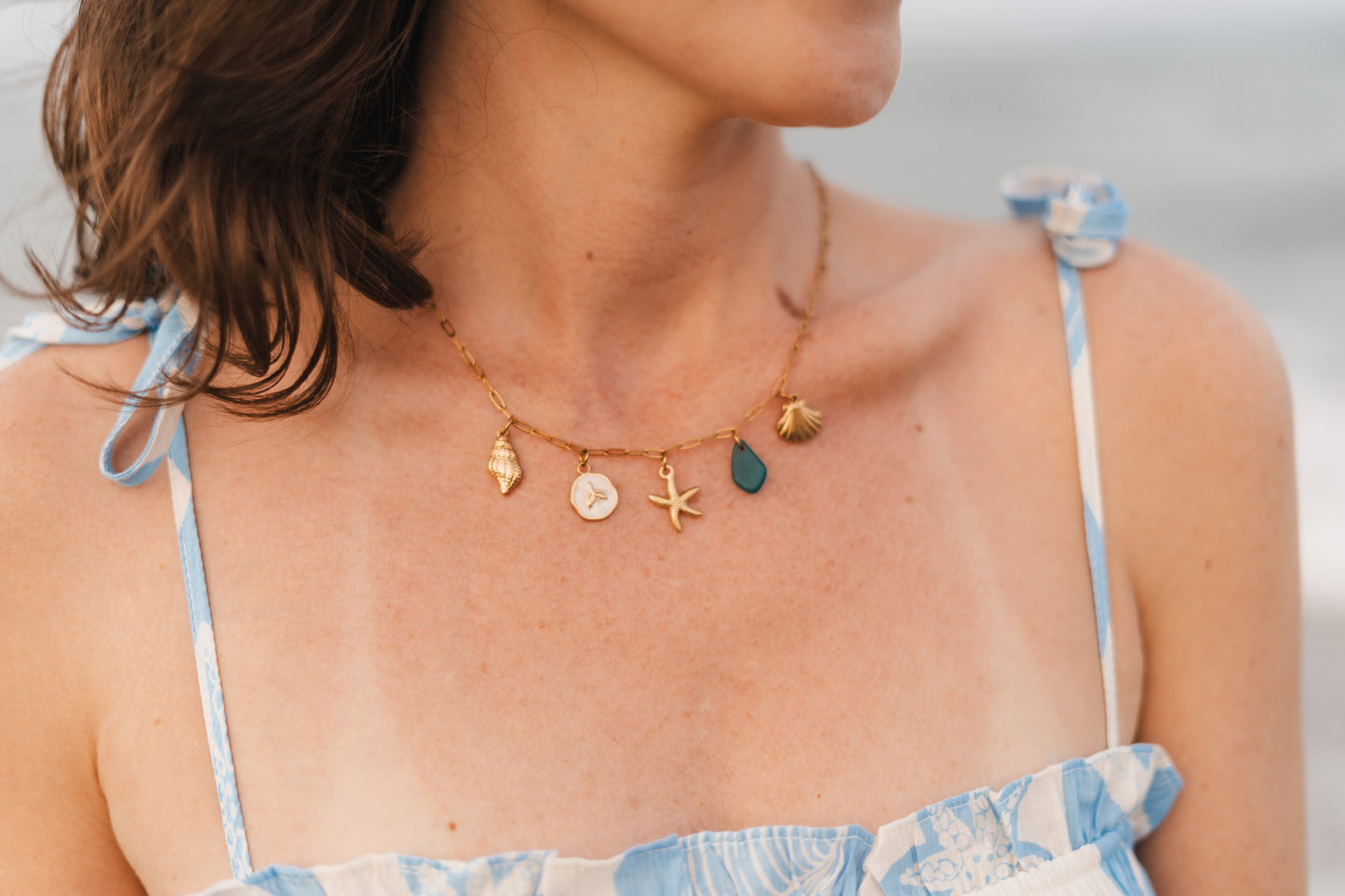 Isla | Waterproof Ocean Inspired Charm Necklace