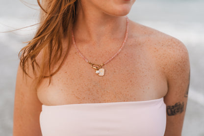 Lucy | Waterproof Beaded Carabiner Charm Necklace
