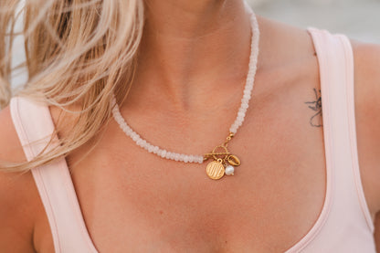 Georgia | Waterproof Beaded Carabiner Charm Necklace