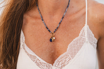 Charley | Waterproof Beaded Carabiner Charm Necklace