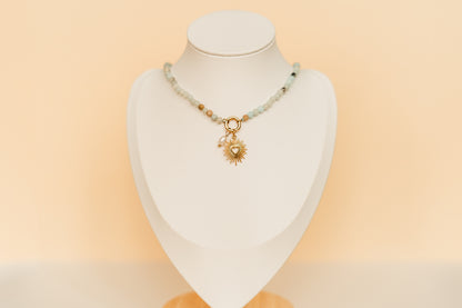 Savannah | Waterproof Beaded Carabiner Charm Necklace