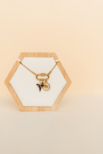 Scarlett | Waterproof Carabiner Charm Necklace