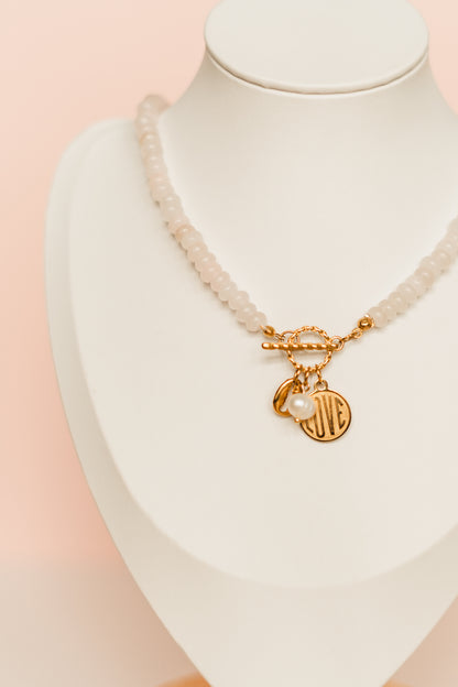 Georgia | Waterproof Beaded Carabiner Charm Necklace