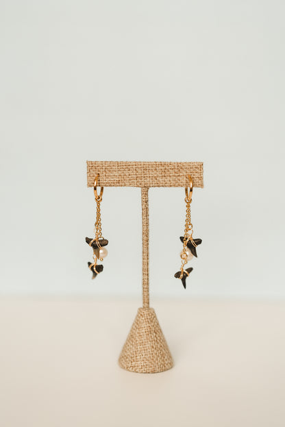 Zoe | Waterproof Shark Tooth Huggie Hoop Earrings