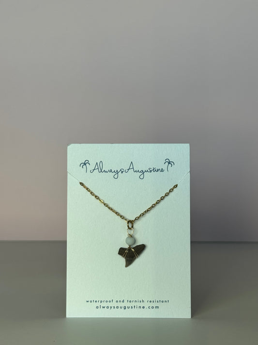 Shark Tooth White Bead Necklace