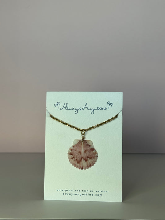 Scallop Shell Rope Chain Necklace
