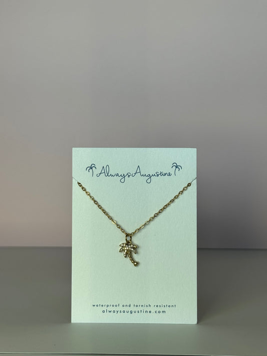Pave Palm Tree Necklace