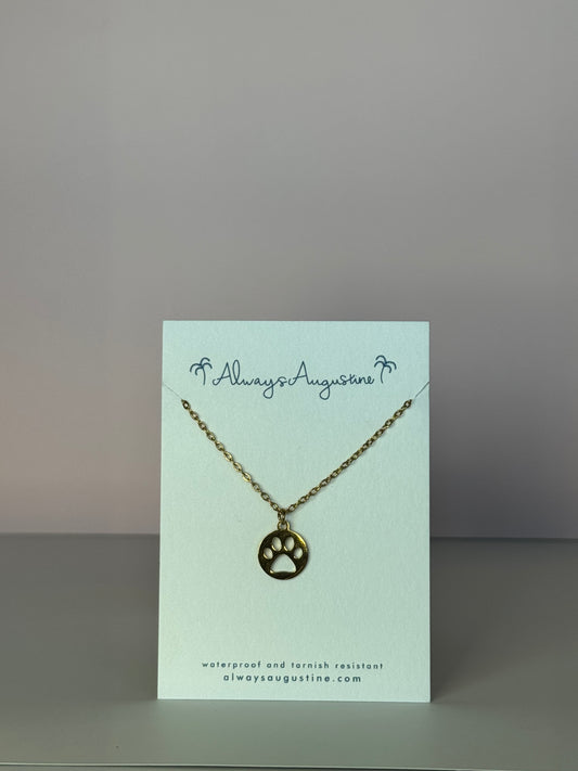 Paw Print Outline Necklace