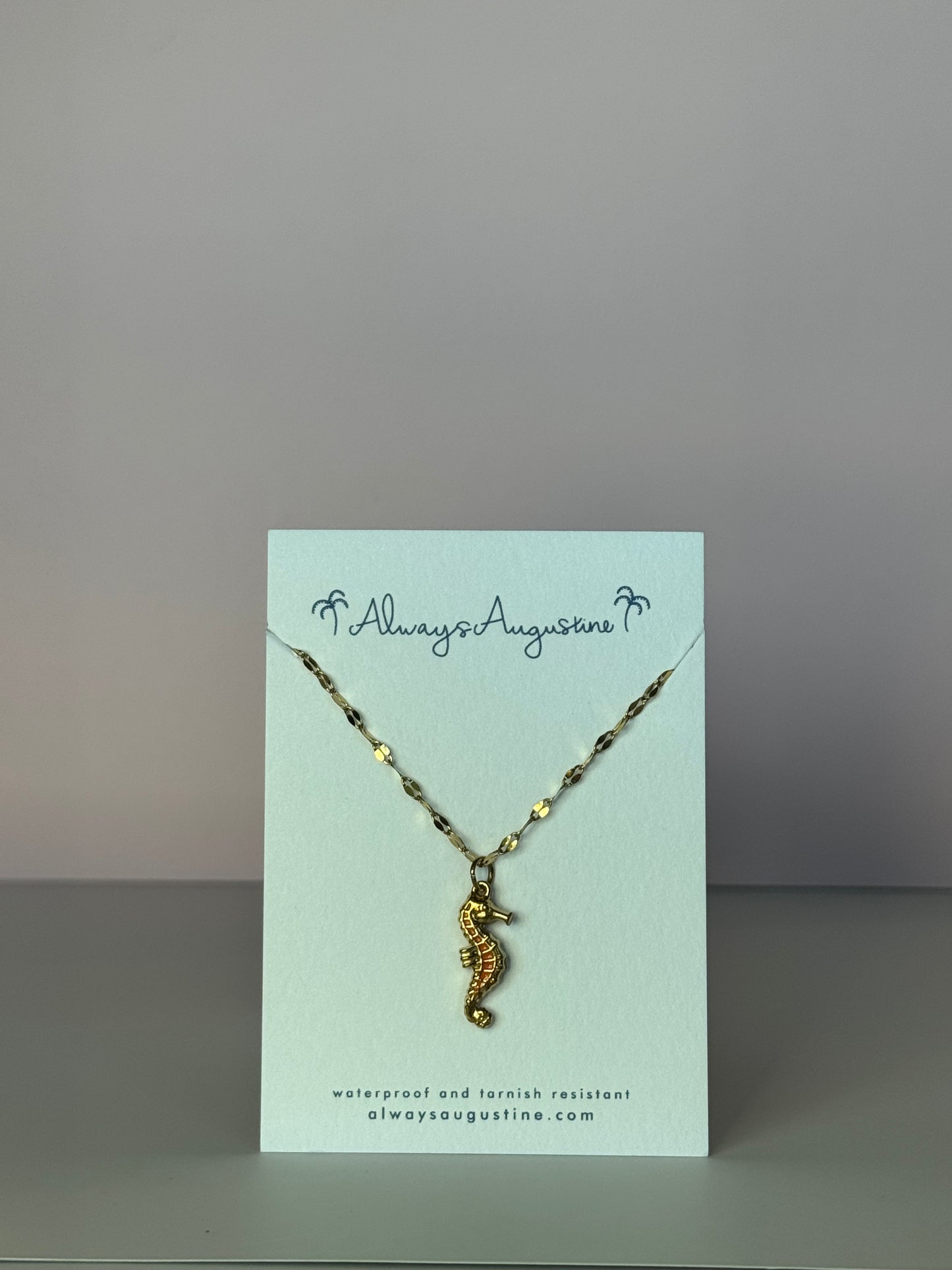 Orange Accent Seahorse Necklace