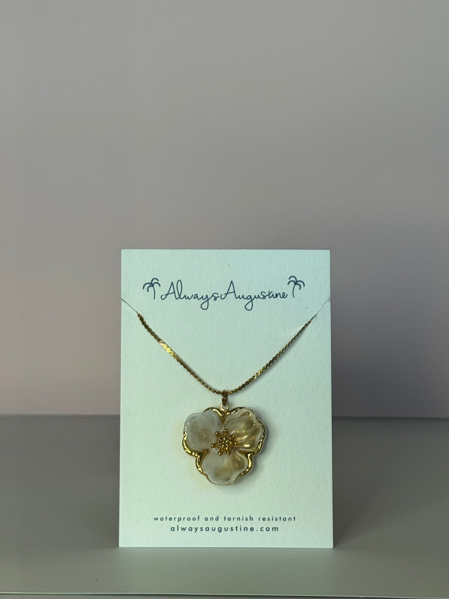 White Hibiscus Flower Necklace